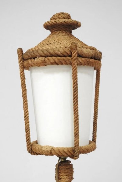 Audoux Minet , original rope floor lamp circa 1950/1960
