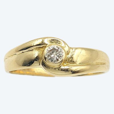 Bague tourbillon diamant - or jaune 18k