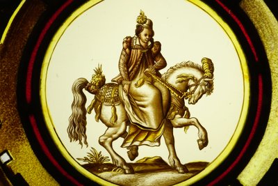 Vitrail - Vitraux - Médaillons aux cavalières