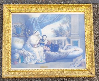 Les Amours de François 1er, colored engravings, 19th century