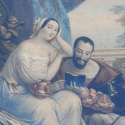Les Amours de François 1er, colored engravings, 19th century