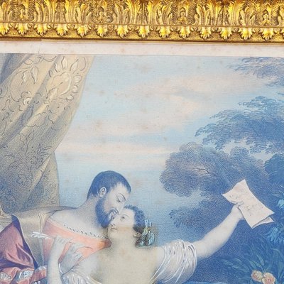 Les Amours de François 1er, colored engravings, 19th century