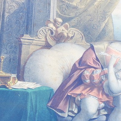 Les Amours de François 1er, colored engravings, 19th century
