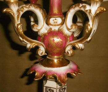 Paire De Candélabres En Porcelaine époque Restauration