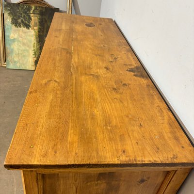 Antique Tuscan servant sideboard with four doors , restored to natural solid pine