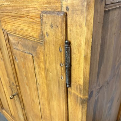 Antique Tuscan servant sideboard with four doors , restored to natural solid pine