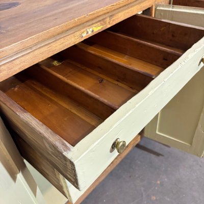 Antique Tuscan servant sideboard with four doors , restored to natural solid pine