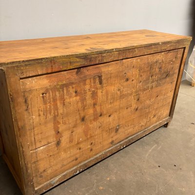 Antique Tuscan servant sideboard with four doors , restored to natural solid pine
