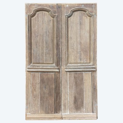 Double porte d'entrée ancienne d'époque XVIIIème en chêne
