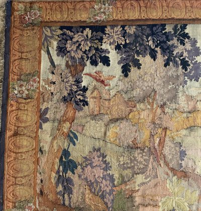 Tappezzeria di Aubusson del XVIII secolo - vivace paesaggio verde