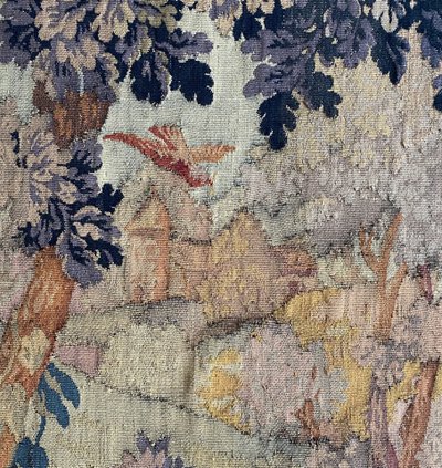 Tappezzeria di Aubusson del XVIII secolo - vivace paesaggio verde