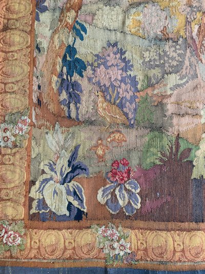 Tappezzeria di Aubusson del XVIII secolo - vivace paesaggio verde