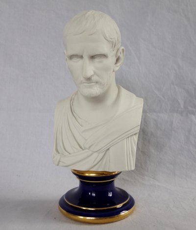 Manufacture Impériale de Sèvres - buste de Brutus en biscuit de Porcelaine - signé et daté 1867