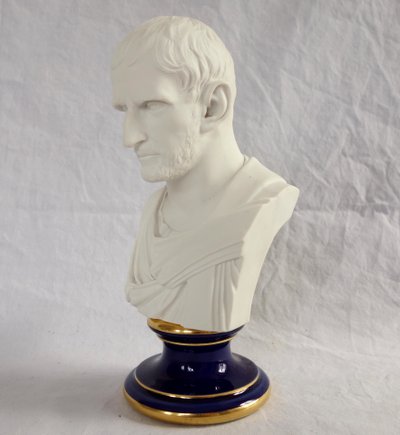 Manufacture Impériale de Sèvres - buste de Brutus en biscuit de Porcelaine - signé et daté 1867