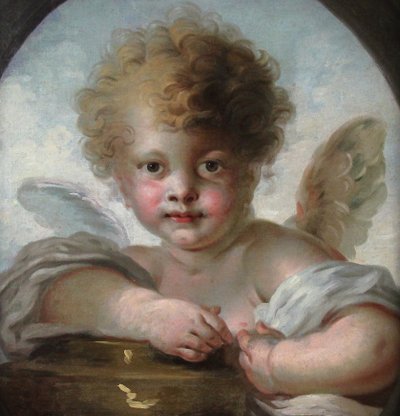 Huile sur toile « Un Cupidon », XVIIIe siècle, attribuée à Jean-Honoré Fragonard