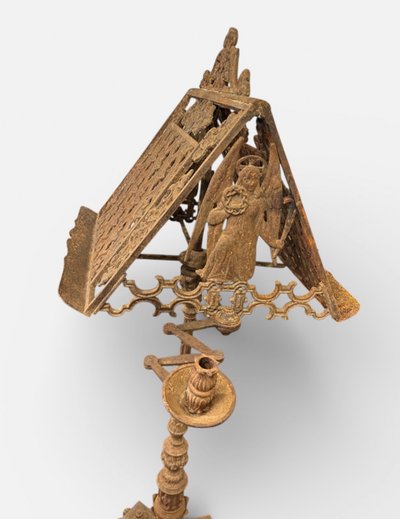 Cast iron church or chapel lectern in the Neo-Gothic style, mid-19th century, H 190 cm
