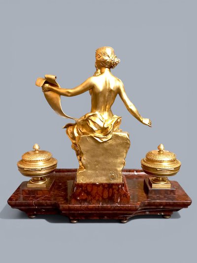 Important encrier "Allégorie de l'histoire" G Bareau & F Barbedienne