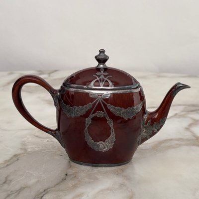 Lenox Art Nouveau English teapot with metal frame