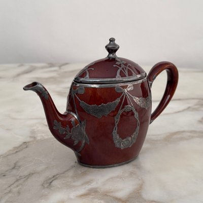 Lenox Art Nouveau English teapot with metal frame