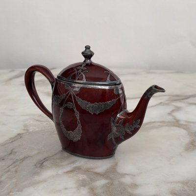 Lenox Art Nouveau English teapot with metal frame