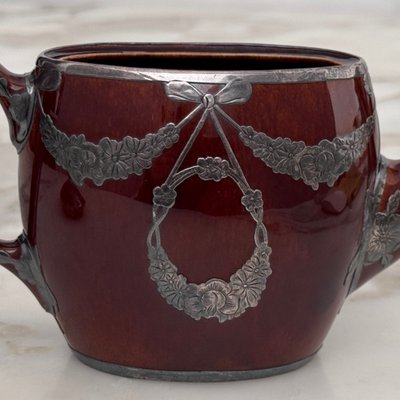 Lenox Art Nouveau English teapot with metal frame