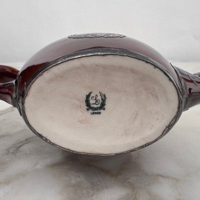 Lenox Art Nouveau English teapot with metal frame