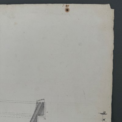 Drawing or blueprint of a 19th-century Compagnon du Devoir carpenter.
