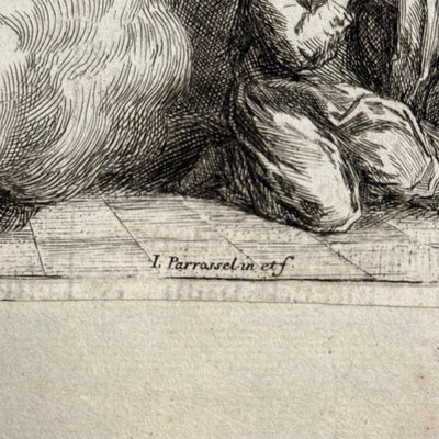 Gravure XVIIe représentant l'Annonciation par Parrorsel