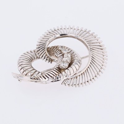 Spilla a spirale in oro bianco vintage