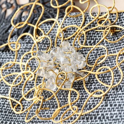 Grande broche ornementale métal doré