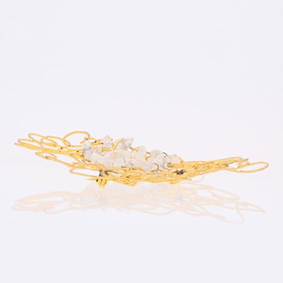 Grande broche ornementale métal doré