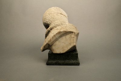 Stone sculpture Child's face 19th century on marble base