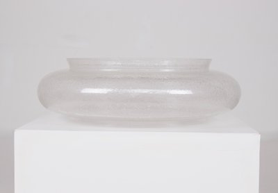 Large round ceiling light in bubble-blown glass, circa 1970
