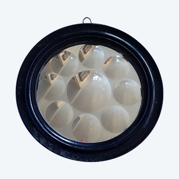 Miroir XIXème  dit de sorcière à 9 pastilles. 
