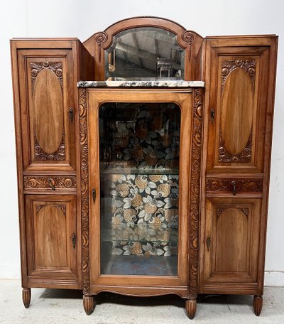 Buffet d'époque Art Déco en noyer massif XX siècle