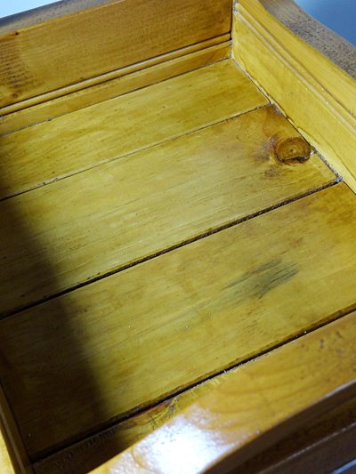 Solid wood tray with handles, crafts, rustic style, 60s-70s