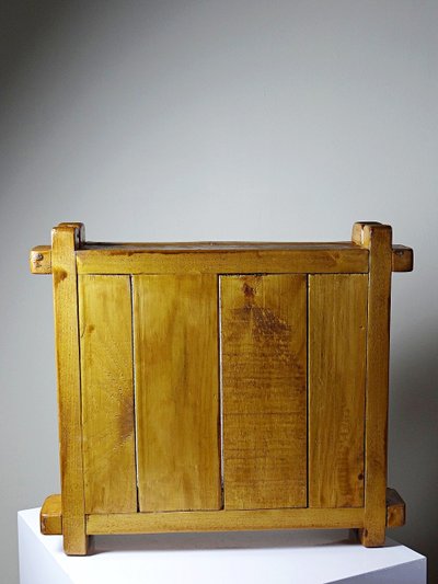 Solid wood tray with handles, crafts, rustic style, 60s-70s