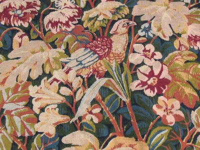 Arazzo in stile rinascimentale verdure aux oiseaux XX secolo d : 183 x 119 cm