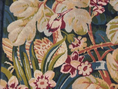 Arazzo in stile rinascimentale verdure aux oiseaux XX secolo d : 183 x 119 cm