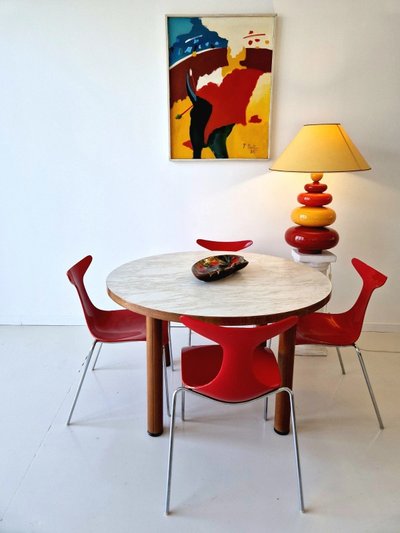 4 vintage post-modern dining chairs Delfy Design Gino Carollo