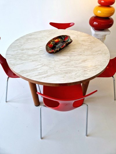 4 vintage post-modern dining chairs Delfy Design Gino Carollo