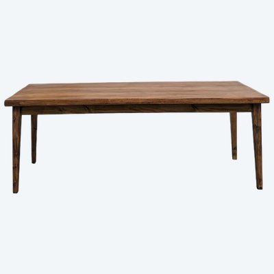 Beech farm table, spindle legs, France, 1970s