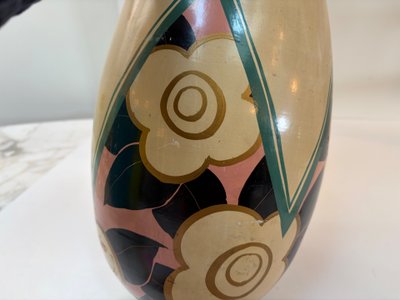 ART DECO KERAMIKVASE VON LOUIS GIRAUD IN VALLAURIS, UM 1940.