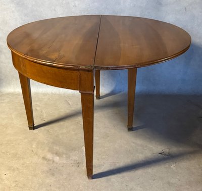Table demi-lune en noyer