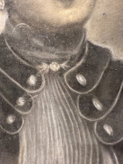 Antico stupendo ritratto realizzato a carboncino su carta, di dama Liberty 1920, 81x58cm. 