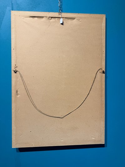 Antico stupendo ritratto realizzato a carboncino su carta, di dama Liberty 1920, 81x58cm. 