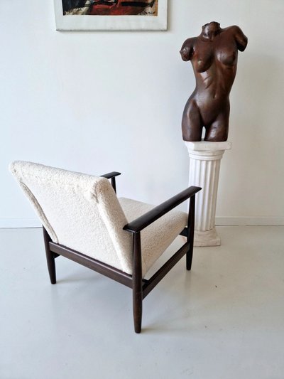 Fauteuil lounge Mid-Century, chaise danoise en afromosia