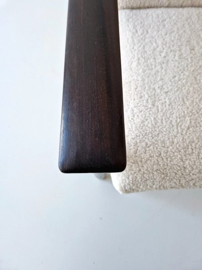 Fauteuil lounge Mid-Century, chaise danoise en afromosia