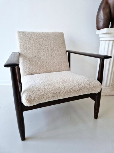 Fauteuil lounge Mid-Century, chaise danoise en afromosia