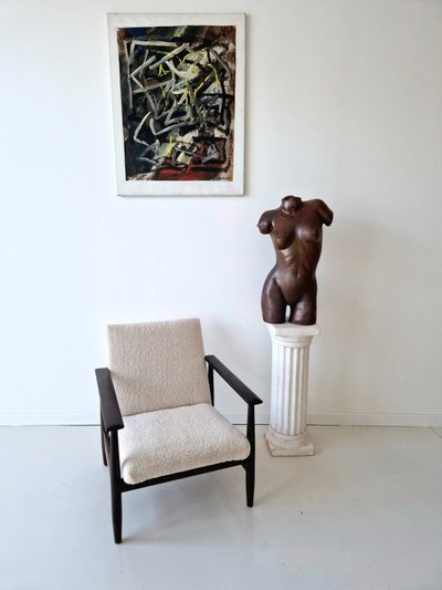 Fauteuil lounge Mid-Century, chaise danoise en afromosia